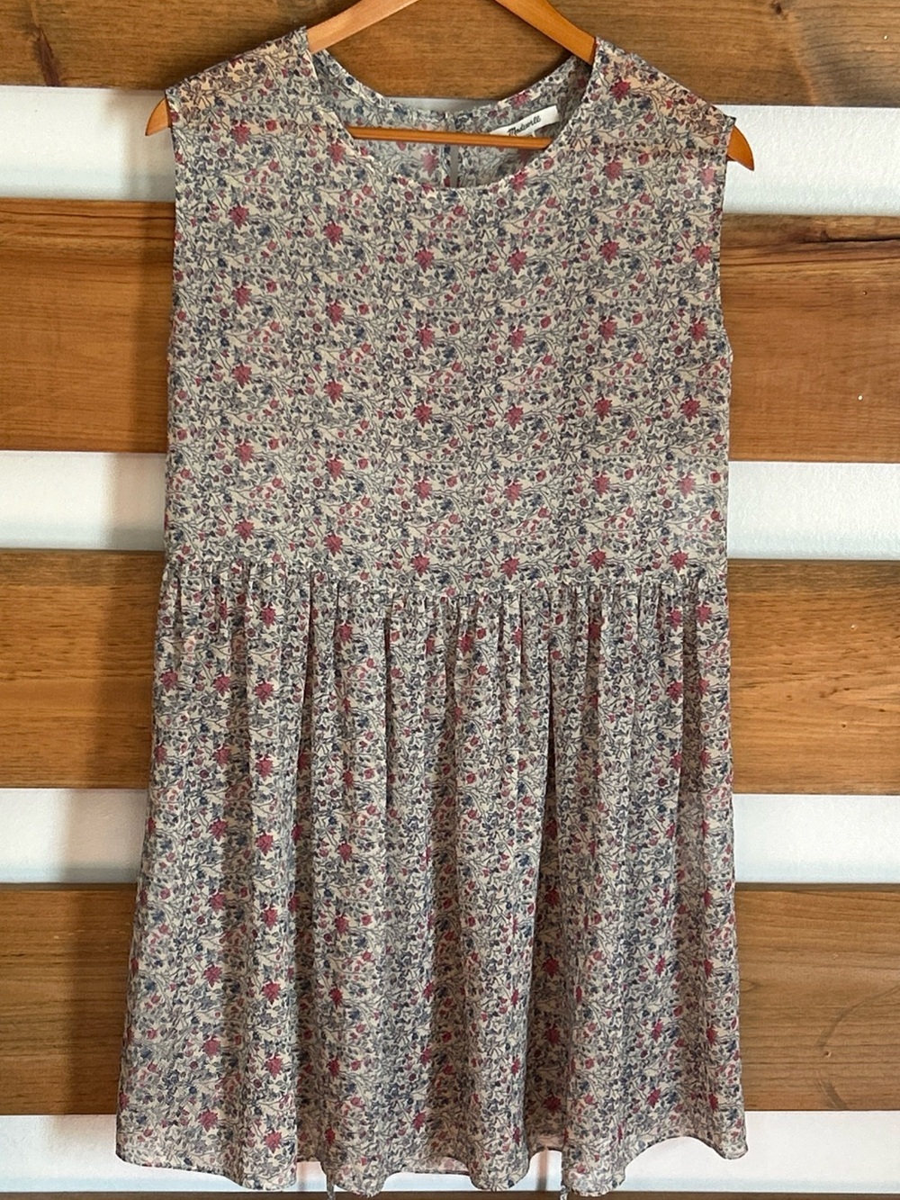 Madewell Sharon Floral Tie Back Chiffon Mini Dress in Shadowpetal Print Size XXS